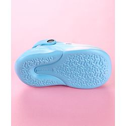 Cute Walk by Babyhug Clogs with Floral & Unicorn Applique & Back Strap - Blue