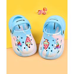 Cute Walk by Babyhug Clogs with Back Strap & Applique - Light Blue
