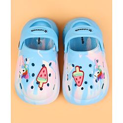 Cute Walk by Babyhug Clogs with Back Strap & Applique - Light Blue
