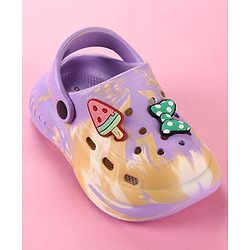 Cute Walk by Babyhug Clogs with Bow Applique & Back Strap - Purple