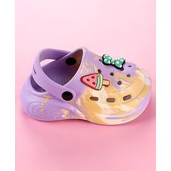 Cute Walk by Babyhug Clogs with Bow Applique & Back Strap - Purple