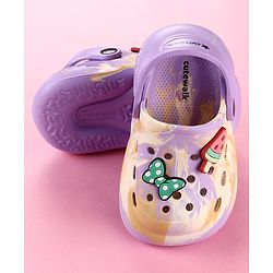 Cute Walk by Babyhug Clogs with Bow Applique & Back Strap - Purple