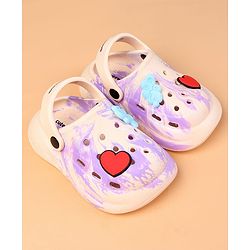 Cute Walk by Babyhug Clogs With Heart Applique - Purple