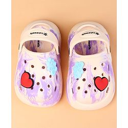 Cute Walk by Babyhug Clogs With Heart Applique - Purple