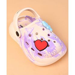 Cute Walk by Babyhug Clogs With Heart Applique - Purple