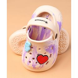 Cute Walk by Babyhug Clogs With Heart Applique - Purple