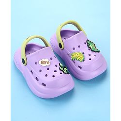 Cute Walk by Babyhug Clogs with Dino Applique & Back Strap - Purple