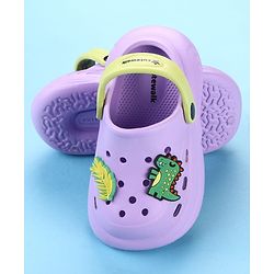 Cute Walk by Babyhug Clogs with Dino Applique & Back Strap - Purple