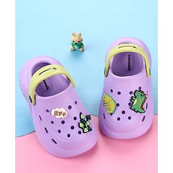 Cute Walk by Babyhug Clogs with Dino Applique & Back Strap - Purple