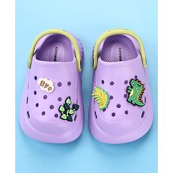 Cute Walk by Babyhug Clogs with Dino Applique & Back Strap - Purple