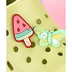 Cute Walk by Babyhug Clogs with Butterfly Applique & Back Strap - Lime Green
