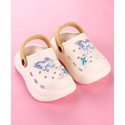 Cute Walk by Babyhug Clogs with Unicorn Applique & Back Strap - White