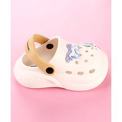 Cute Walk by Babyhug Clogs with Unicorn Applique & Back Strap - White