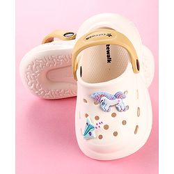 Cute Walk by Babyhug Clogs with Unicorn Applique & Back Strap - White
