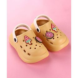 Cute Walk by Babyhug Clogs with Popsicle Applique & Back Strap - Mustard