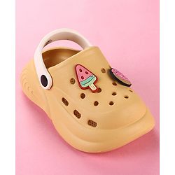 Cute Walk by Babyhug Clogs with Popsicle Applique & Back Strap - Mustard
