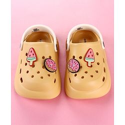 Cute Walk by Babyhug Clogs with Popsicle Applique & Back Strap - Mustard