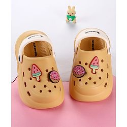 Cute Walk by Babyhug Clogs with Popsicle Applique & Back Strap - Mustard