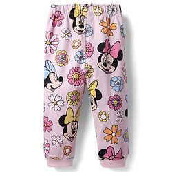 Babyhug Disney Single Jersey Knit Full Sleeves Co-ords Night Suit with Minnie Mouse Graphics - Pink