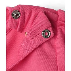 Babyhug Cotton Knit Half Sleeves Shorts Night Suit with Bear & Star Print - Pink