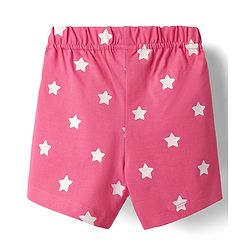 Babyhug Cotton Knit Half Sleeves Shorts Night Suit with Bear & Star Print - Pink