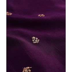 Babyhug Woven Full Sleeves Kurta & Dhoti Set with Floral Embroidery - Purple