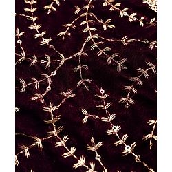 Babyhug Woven Three Fourth Sleeves Choli with Lehenga and Dupatta Set With Floral Sequin & Embroidery with Lace Detailing - Wine & Pink