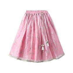 Babyhug Woven Three Fourth Sleeves Choli with Lehenga and Dupatta Set With Floral Sequin & Embroidery with Lace Detailing - Wine & Pink