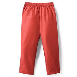 Babyhug Woven Full Sleeves Kurta Pyjama Set with  Embroidered Waistcoat - Red