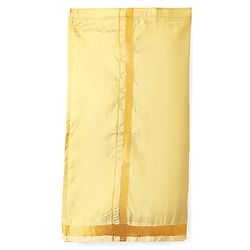 Babyhug Woven Half Sleeves Jacquard Shirt & Mundu Set - Golden