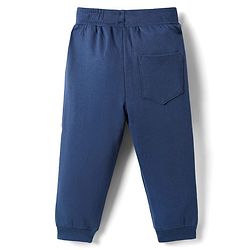 Babyhug Cotton Terry Knit Full Length Lounge Pants with League 10 Print - Navy Blue