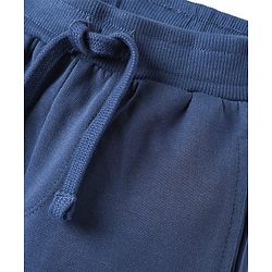 Babyhug Cotton Terry Knit Full Length Lounge Pants with League 10 Print - Navy Blue