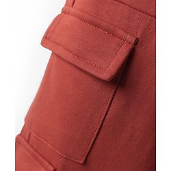 Babyhug Cotton Terry Knit Full Length Lounge Pants with Badge & NYC Print - Maroon