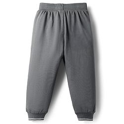 Babyhug Cotton Terry Knit Full Length Lounge Pant with Varsity Print - Grey