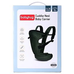 Babyhug CuddleNest 3 in 1 Ergonomic Baby Carrier - Green| Ideal for Carrying 3.6-15 kg Babies Age 5-36 mons| Paded Legopening| Optimal Weight Distribution| Adjustable Safety Buckle| Breathable Fabric