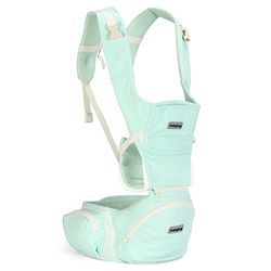 Babyhug Snuggle Bloom 8 in 1 Baby Carrier with Hip Seat - Sea Green| Ideal for Carrying 3.6-15 kg Babies Aged 5-36 months| Optimal Weight Distribution| Adjustable Safety Buckle| Breathable Fabric