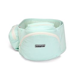 Babyhug Snuggle Bloom 8 in 1 Baby Carrier with Hip Seat - Sea Green| Ideal for Carrying 3.6-15 kg Babies Aged 5-36 months| Optimal Weight Distribution| Adjustable Safety Buckle| Breathable Fabric
