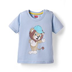Babyhug 100% Cotton Knit Half Sleeves Stripes T-Shirts with Text & Lion Print Pack of 3 - Multicolor