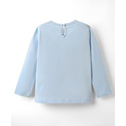 Babyhug 100% Cotton Knit Full Sleeves T-Shirt with Unicorn Print - Light Blue