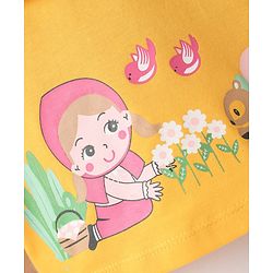 Babyhug 100% Cotton Knit Full Sleeves T-Shirt with Animal & Bird Print - Yellow