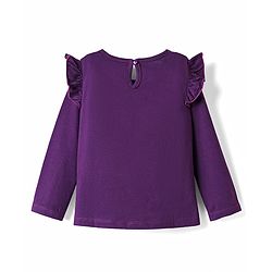 Babyhug 100% Cotton Knit Full Sleeves T-Shirt With Little Diva Text Print - Purple