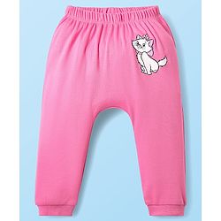 Babyhug Disney Interlock Knit Full Length Diaper Leggings with Aristocats Marie Graphics Pack of 3 - Green Pink & White