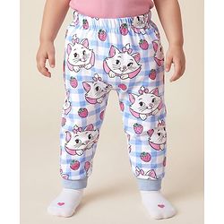 Babyhug Disney Interlock Knit Full Length Diaper Leggings with Aristocats Marie Graphics Pack of 3 - Green Pink & White