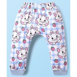 Babyhug Disney Interlock Knit Full Length Diaper Leggings with Aristocats Marie Graphics Pack of 3 - Green Pink & White