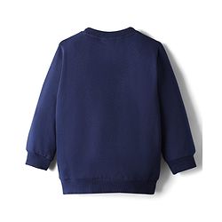 Babyhug Cotton Knit Full Sleeves Sweatshirt with Animal Print - Navy Blue