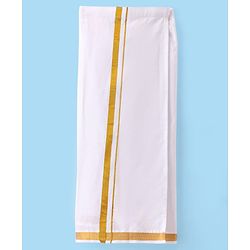 Babyhug Woven Half Sleeves Solid Shirt & Mundu Set - Orange