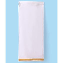 Babyhug Woven Half Sleeves Solid Shirt & Mundu Set - Orange