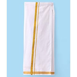 Babyhug Woven Half Sleeves Solid Shirt & Mundu Set - Maroon