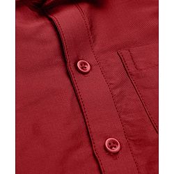 Babyhug Woven Half Sleeves Solid Shirt & Mundu Set - Maroon