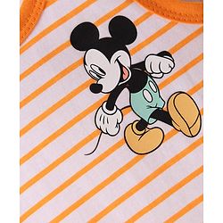 Babyhug Disney 100% Cotton Sleeveless Vests With Mickey Mouse Graphics Pack Of 3 - Lilac Light Green & Orange